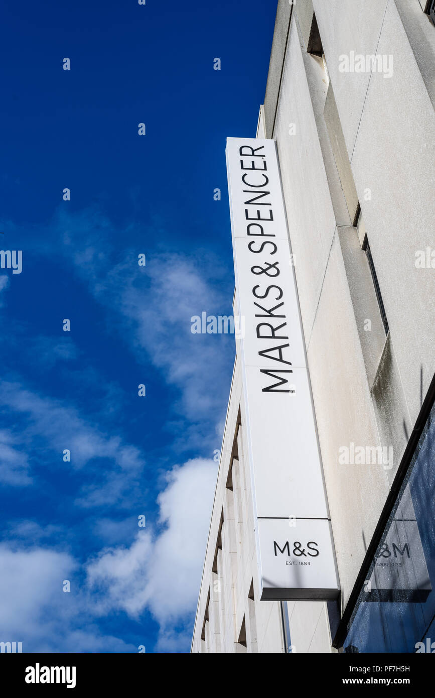 Exterior of Marks and Spencer retail store in LIverpool city centre, Merseyside, Uk. Stock Photo