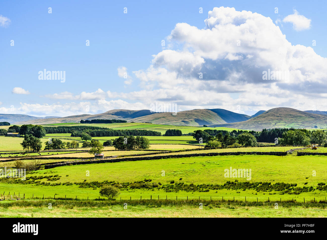 The upper Lune valley and Howgill Fells from above Raisbeck near Orton Cumbria Stock Photo