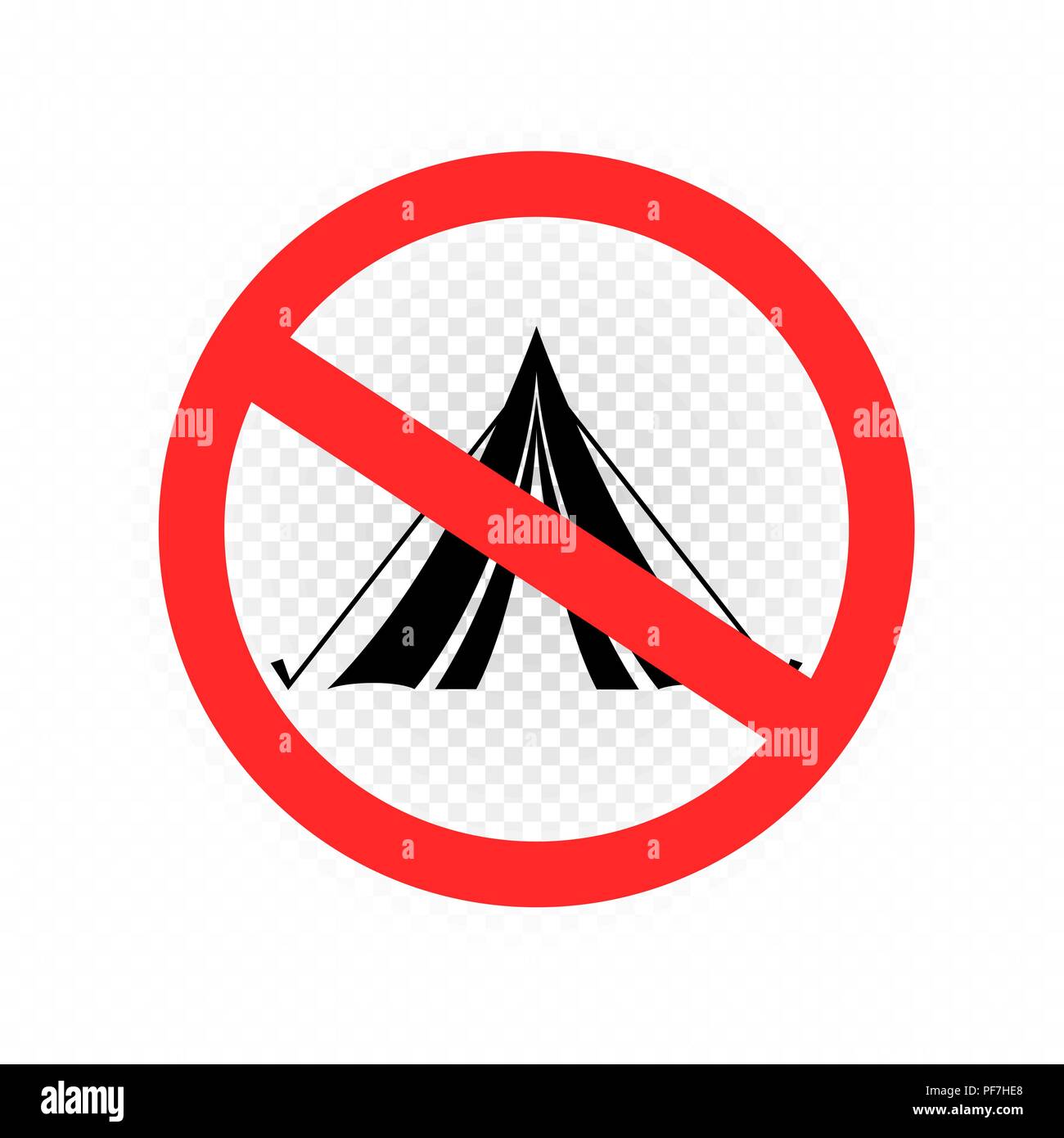 do not set camp tent sign icon Stock Vector