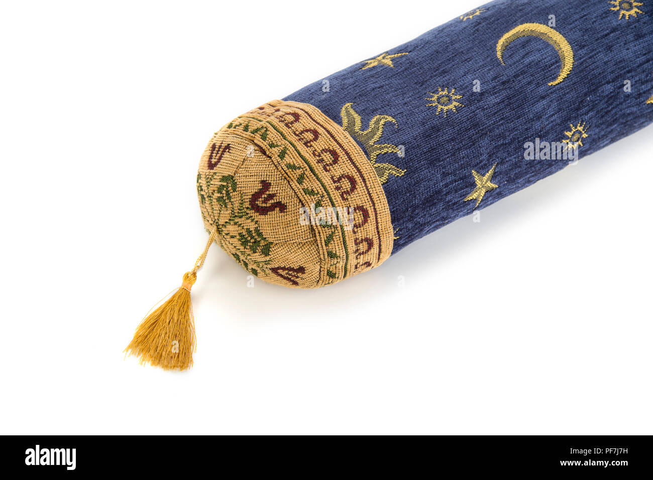 Oriental Neck Roll Pillow On The White Background Stock Photo