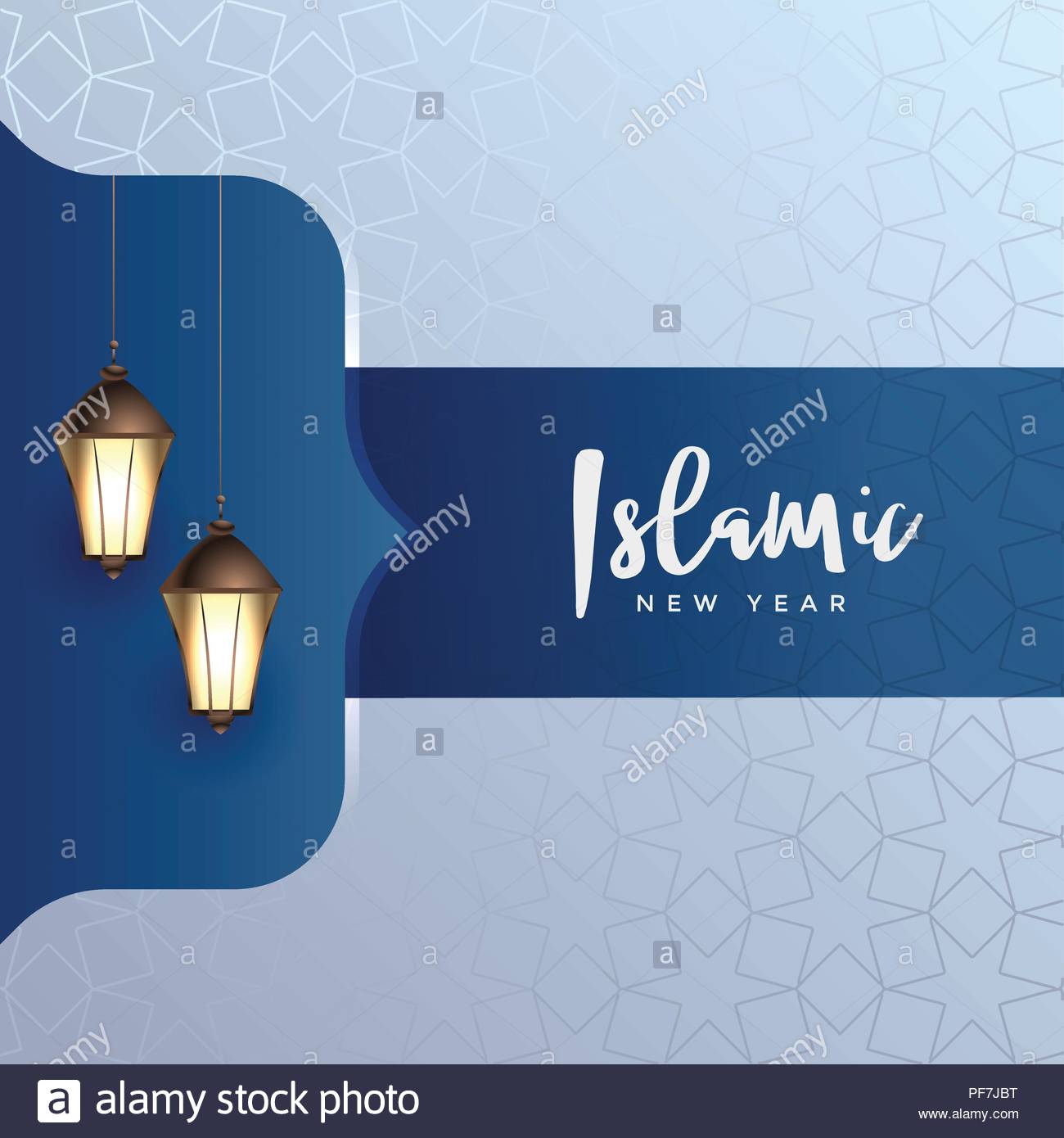 Elegant Islamic New Year Background With Hanging Lamps Elegant Islamic New Year Background With Hanging Lamps