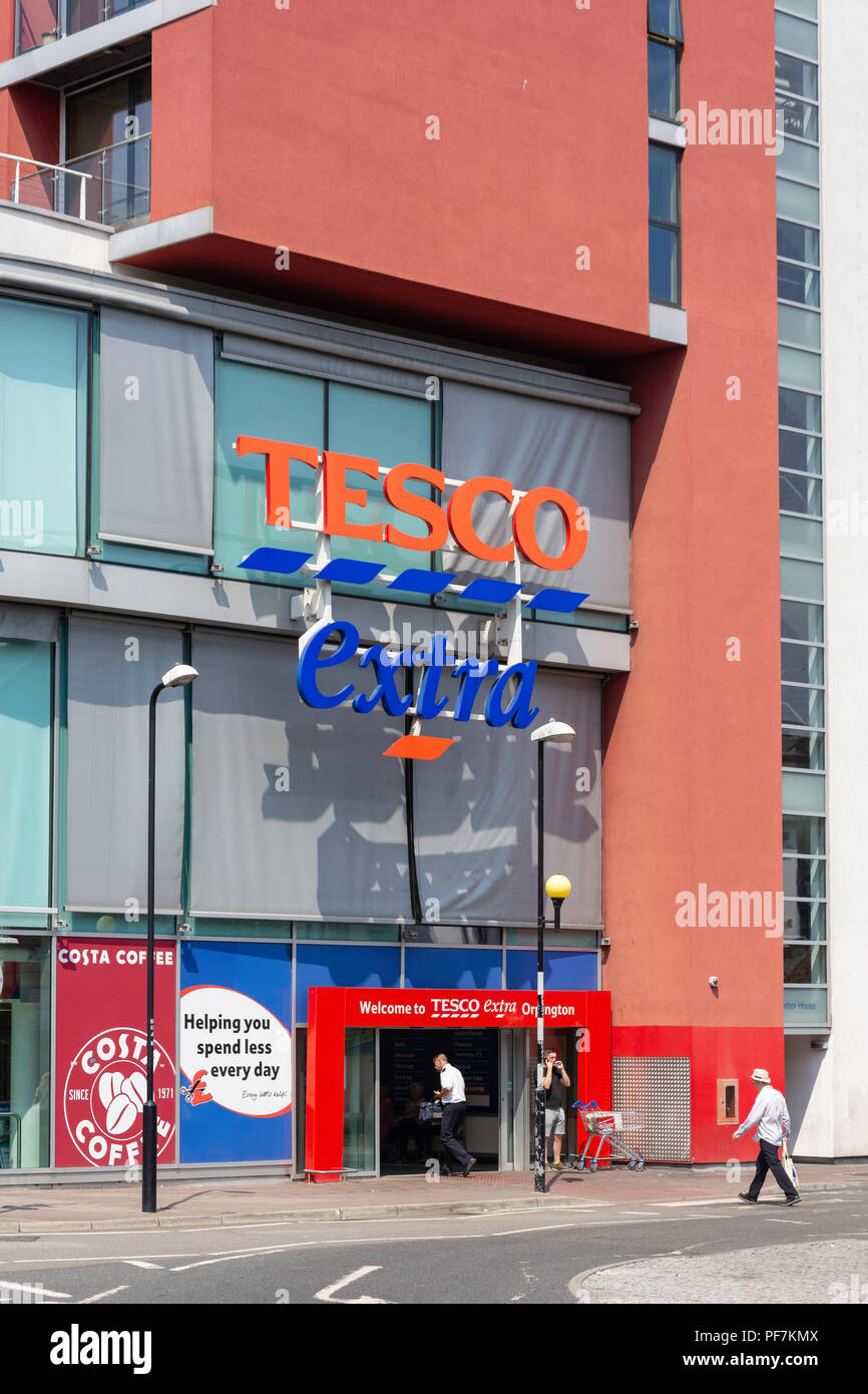 Tesco extra supermarket augustus lane orpington borough of broml hires stock photography and