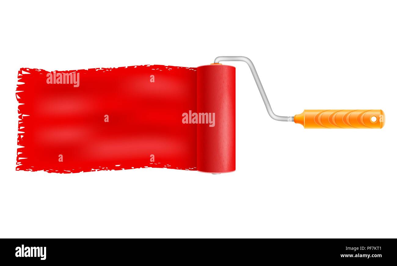 paint roller brush vector illustration isolated on background Stock Vector