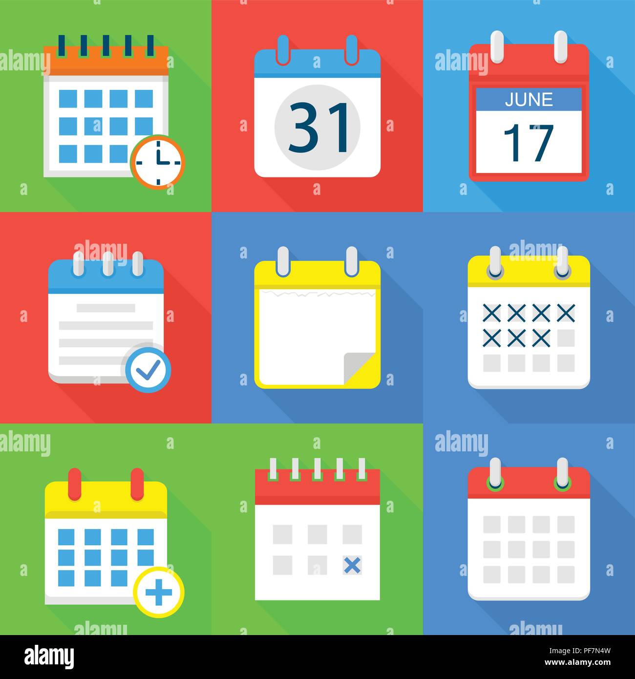 Time management icons set, flat style Stock Vector Image & Art - Alamy