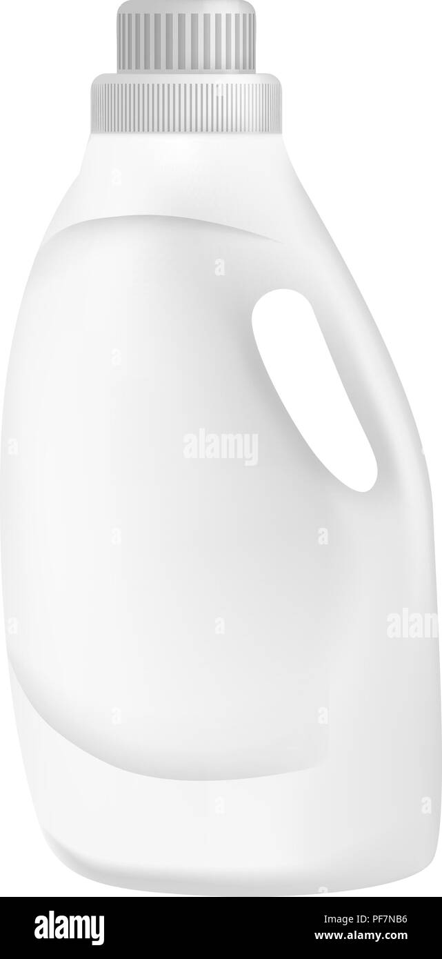 White plastic bottle detergent mockup, realistic style Stock Vector ...