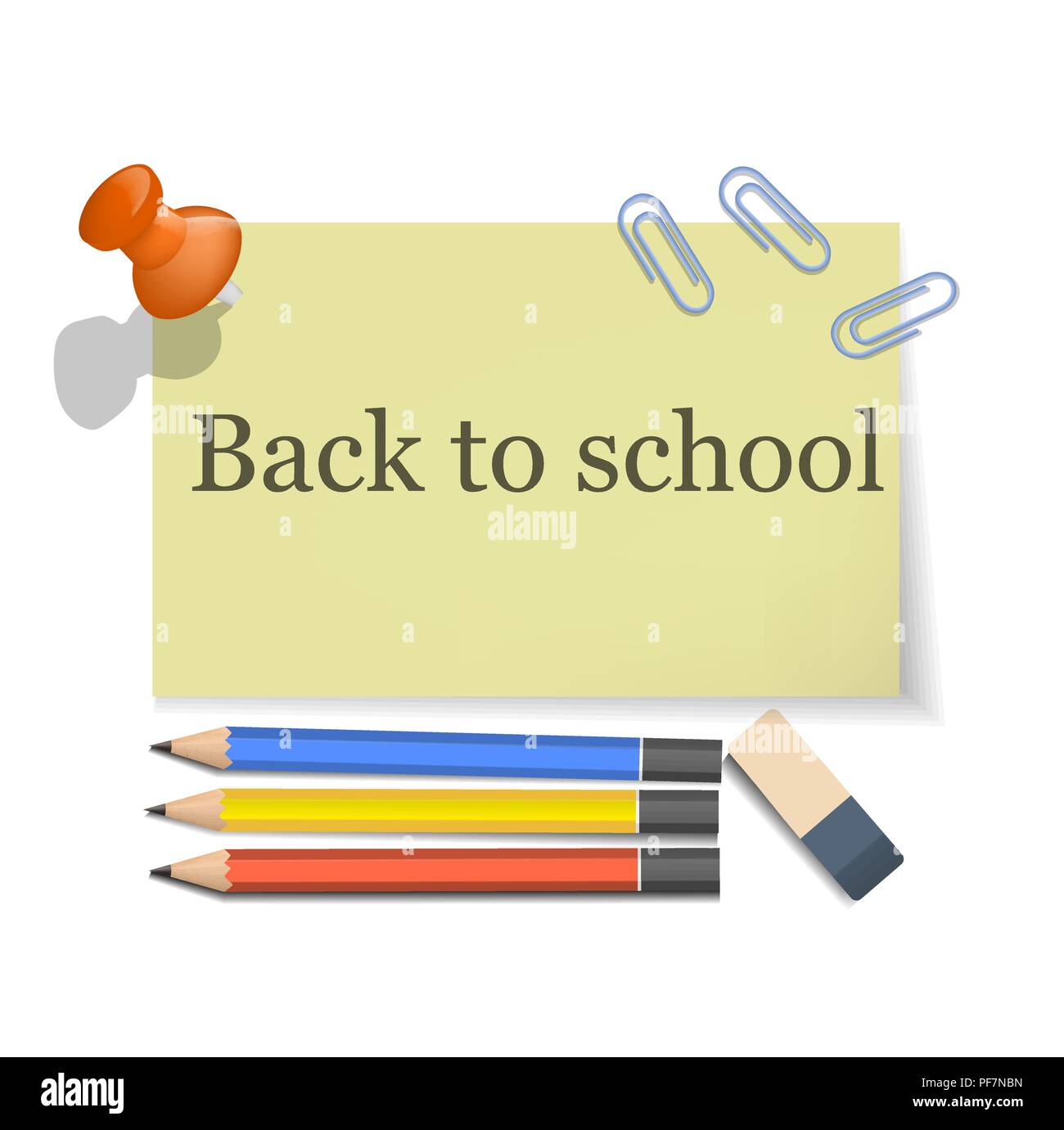 Back to school tool concept background, realistic style Stock Vector