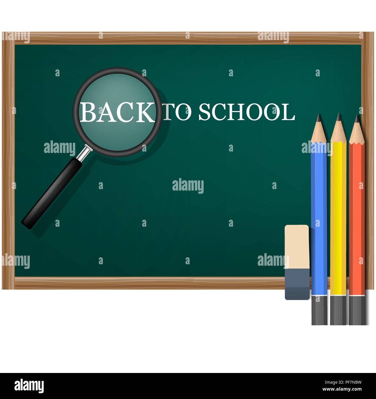Back to school board concept background, realistic style Stock Vector
