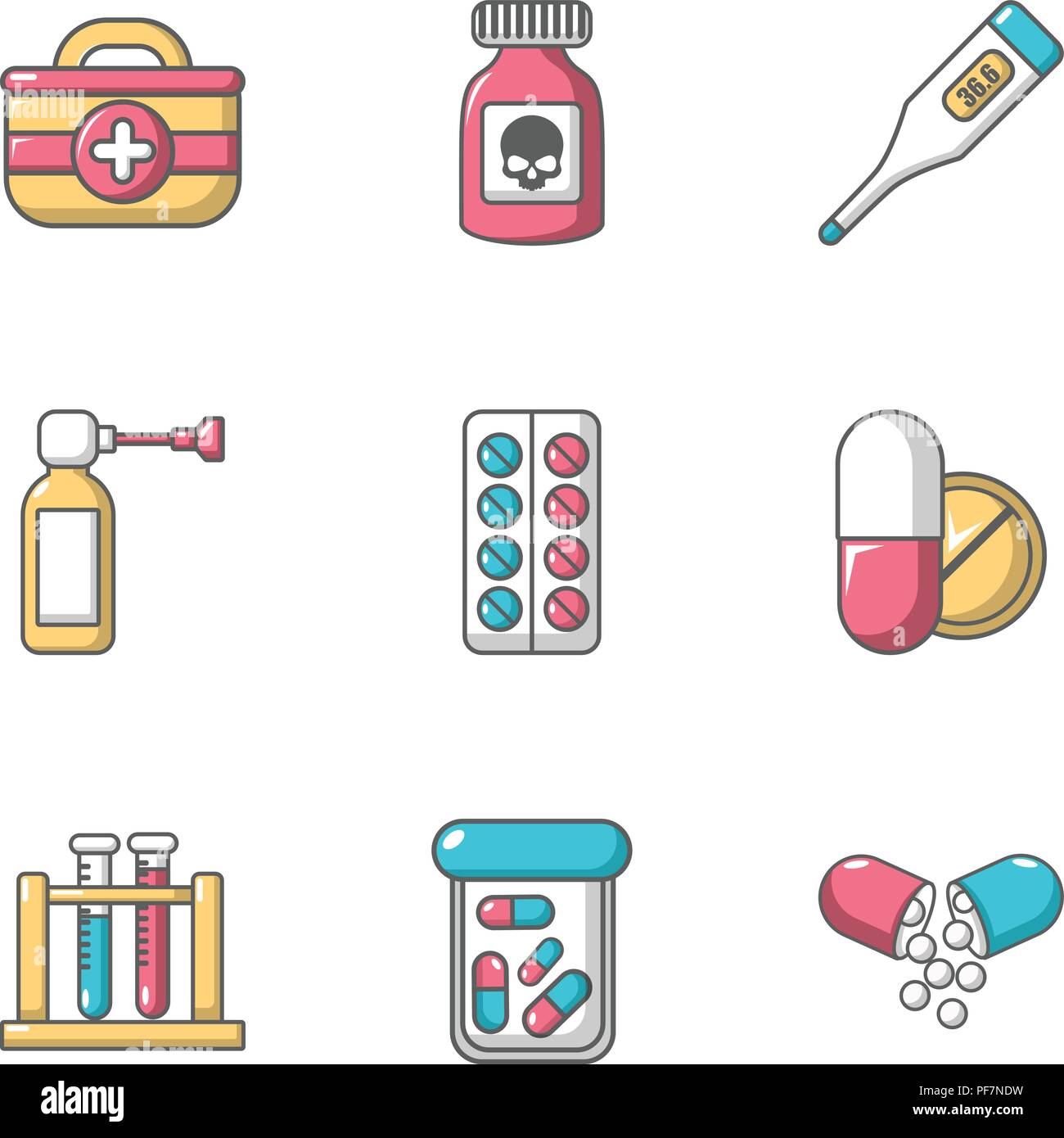 Treat poisoning icons set, cartoon style Stock Vector Image & Art - Alamy