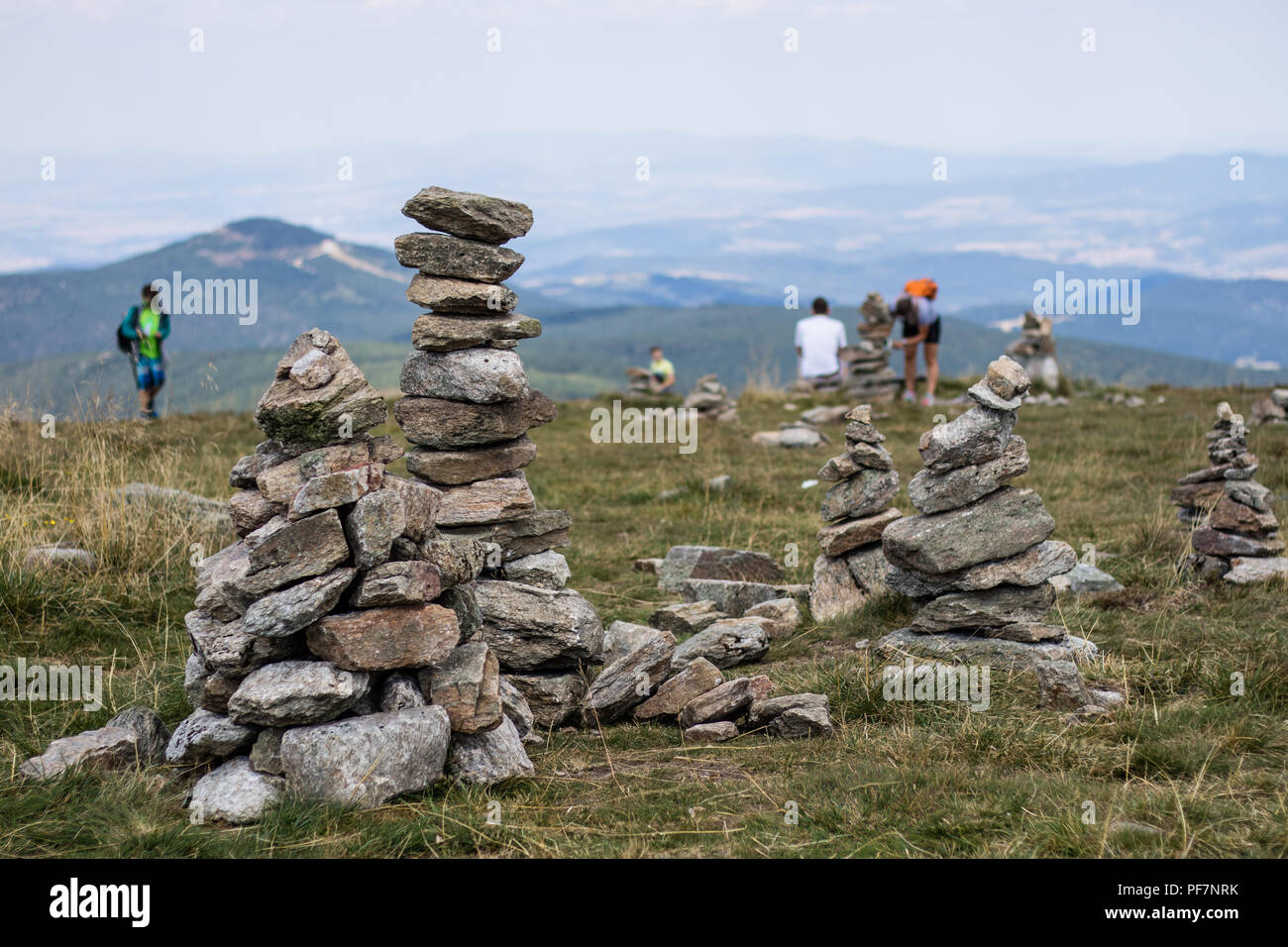Pile of stones on a mountain top hi-res stock photography and images ...