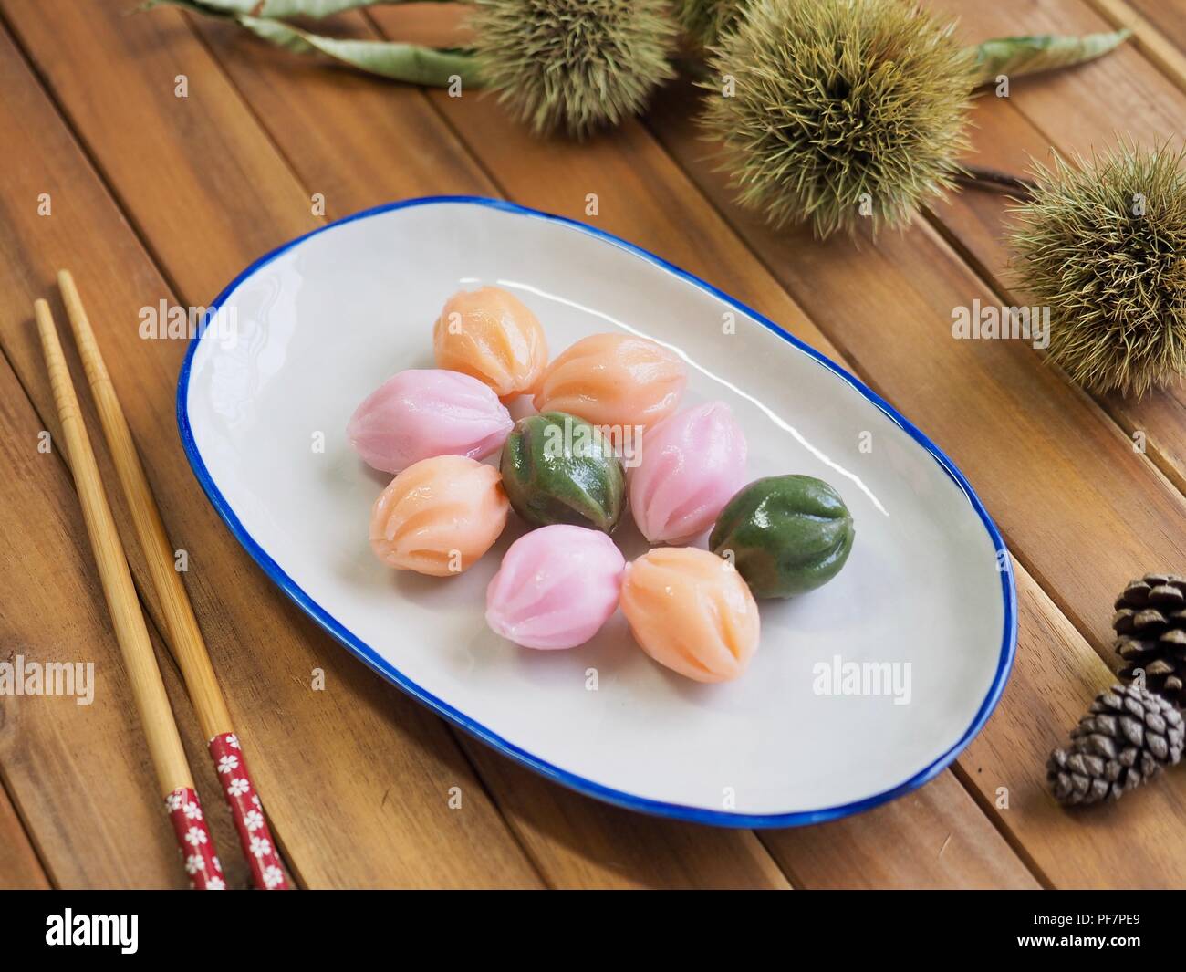 Korean food Songpyeon, Honeyfilled Rice Cake Stock Photo Alamy
