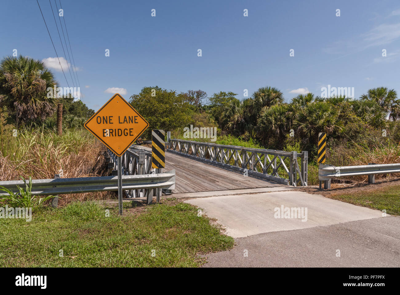One Lane Wooden Bridge Apopka, Florida Stock Photo