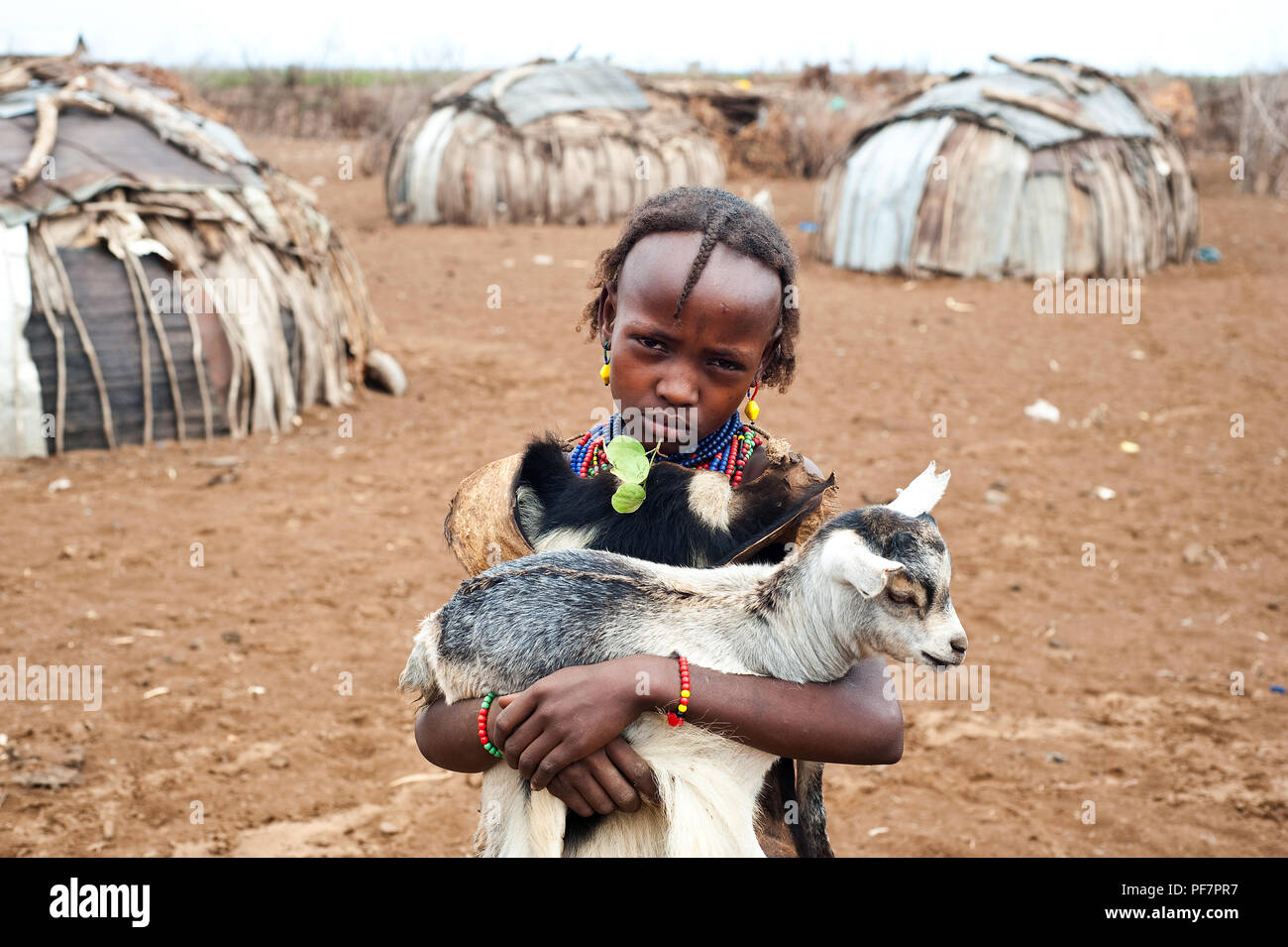 Girl belonging to the Dassanech tribe ( Ethiopia) Stock Photo