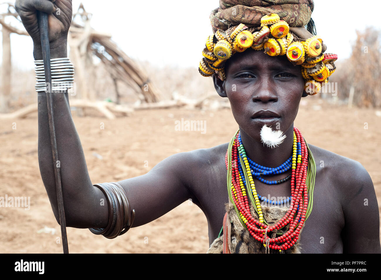 Woman from the Dassanech tribe ( Ethiopia) Stock Photo