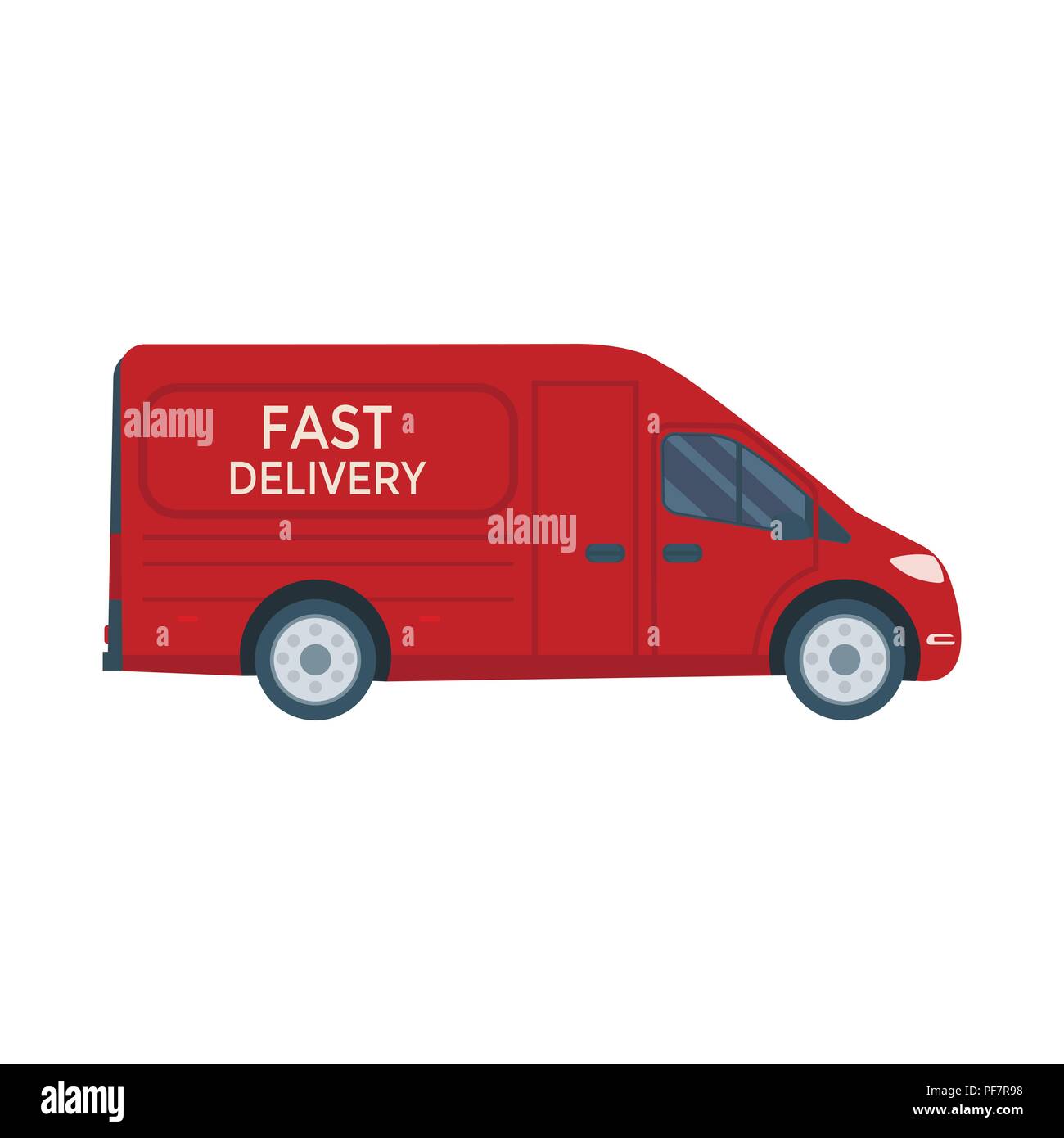 Logistics and delivery icon service isolated on white background: truck, lorry, van. Postal service creative design. Vector flat illustration. Stock Vector