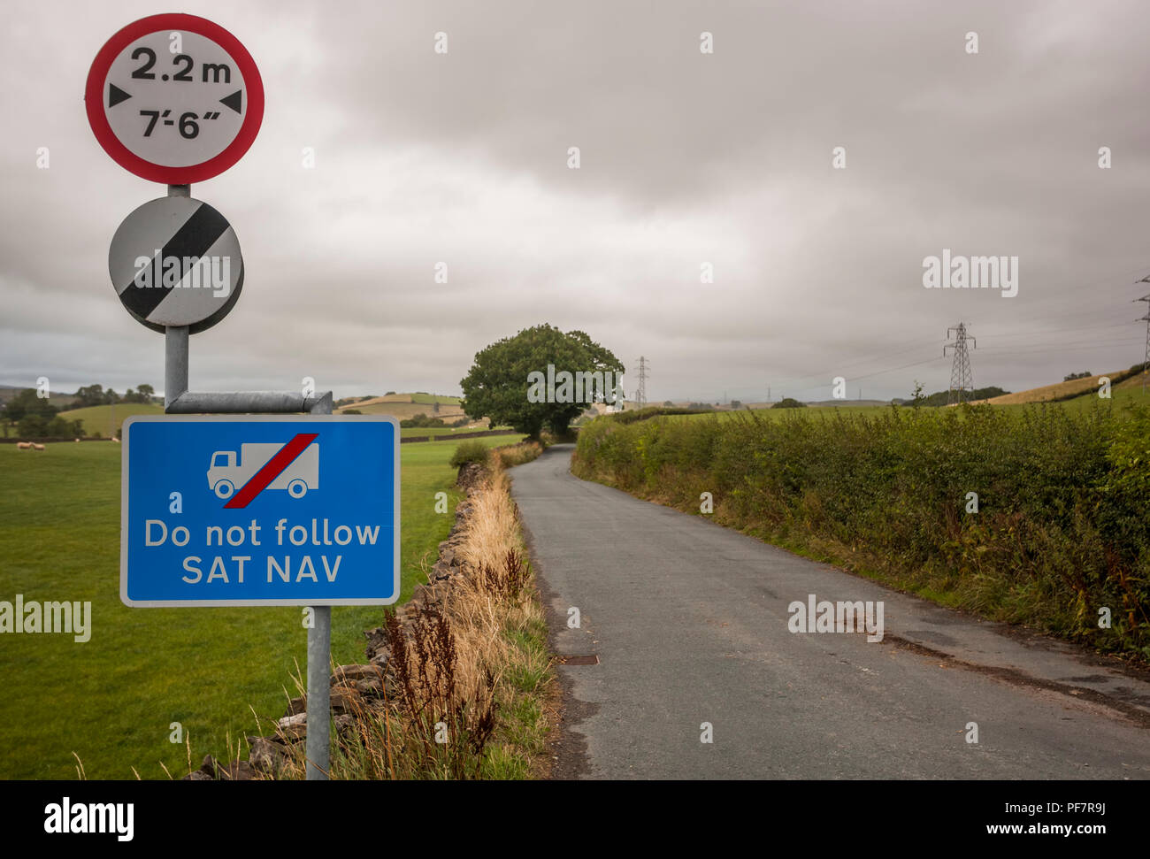 Do not follow SATNAV sign alongside a national speed limit sign in the