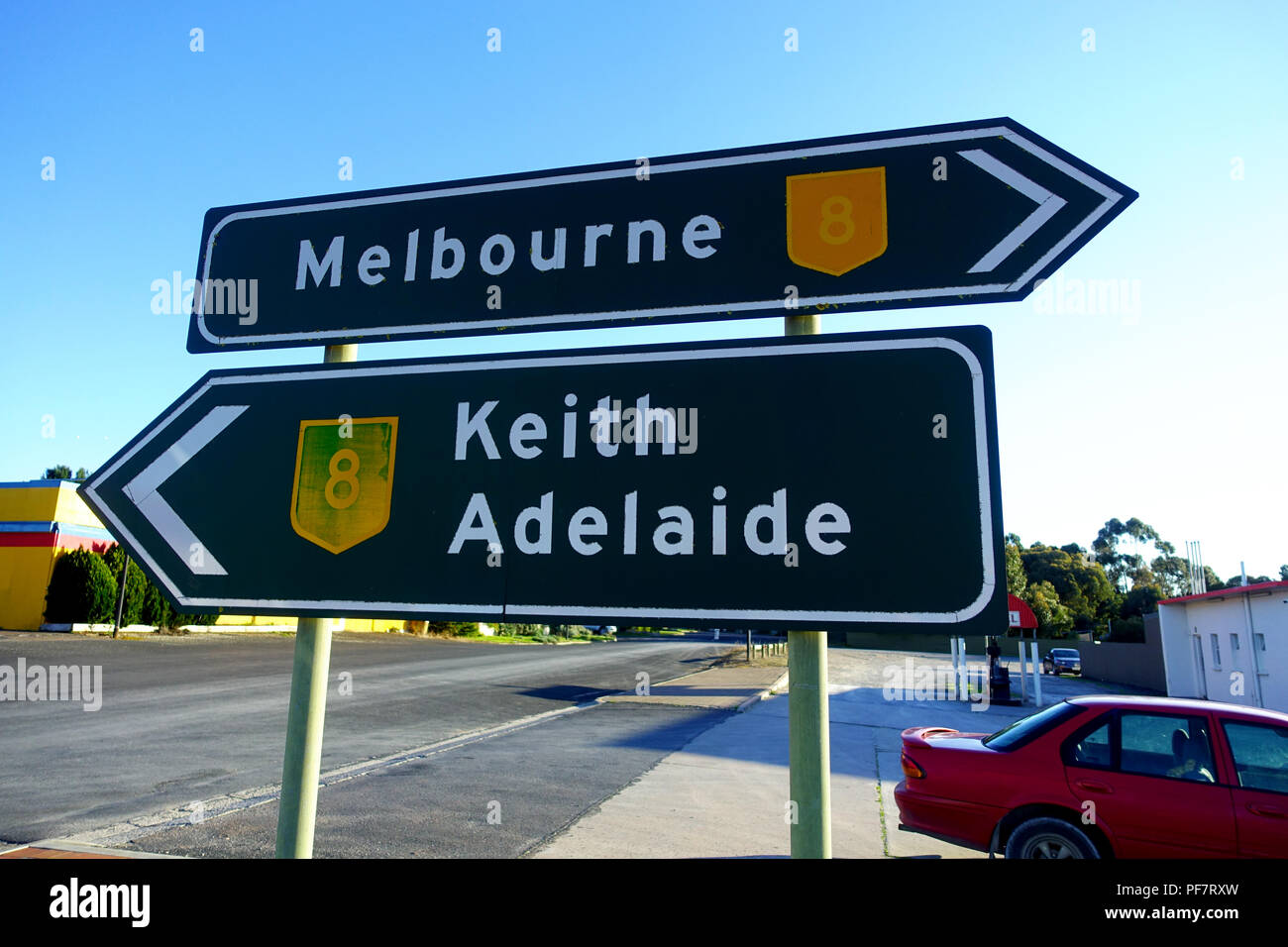 Directional road sign at Border Town showing directions to Keith ...