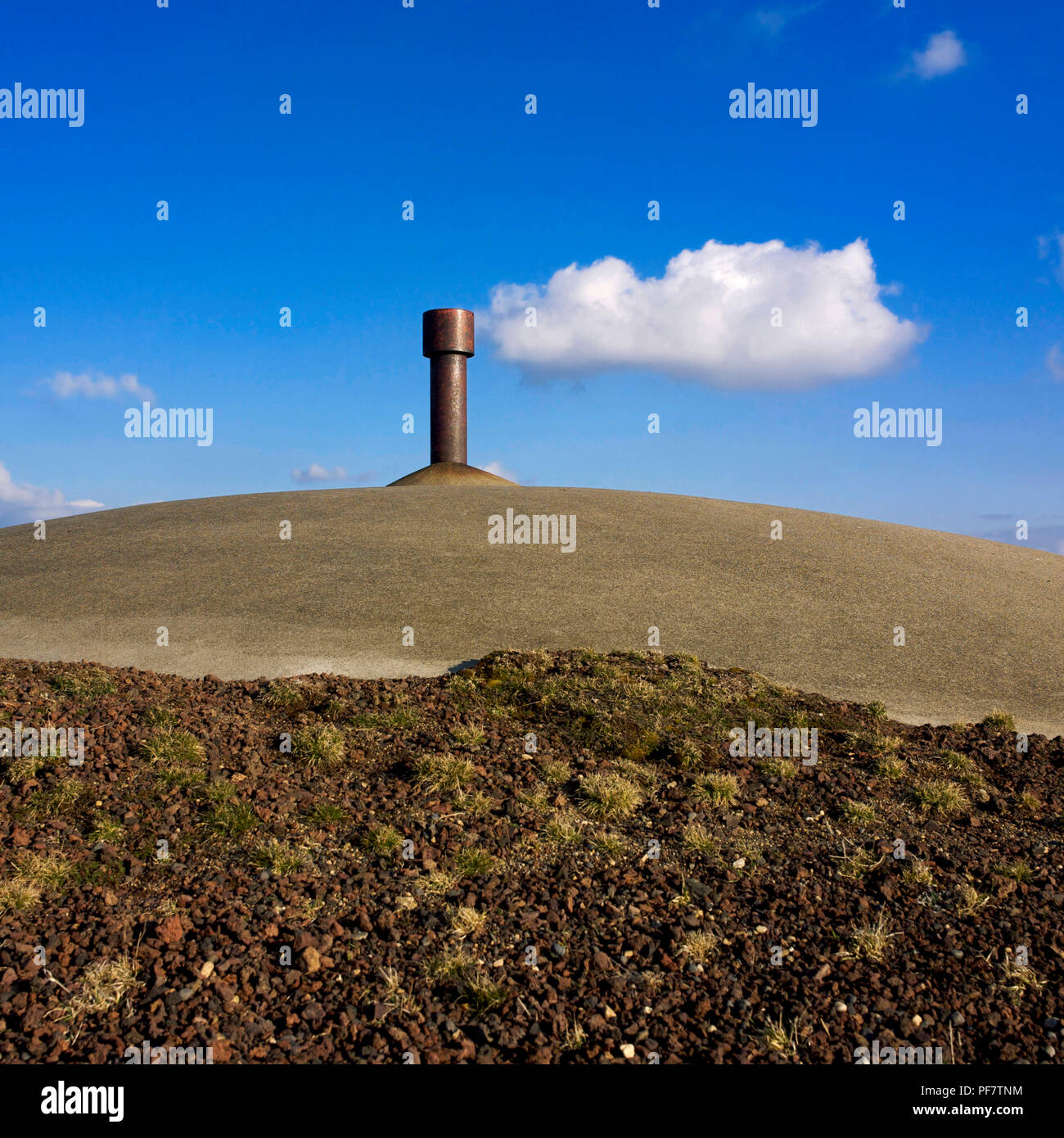 Ventilation chimney and cloud Stock Photo