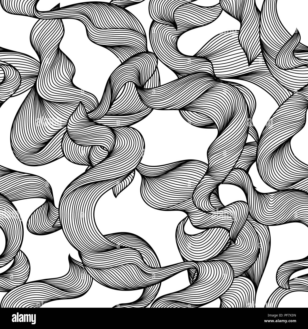 Seamless wave hair line pattern Stock Vector Image & Art Alamy