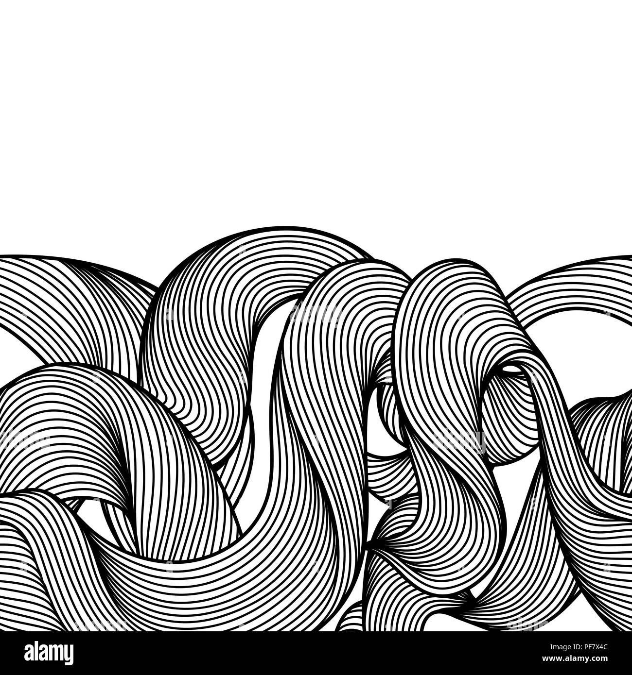 Seamless wave hair line pattern Stock Vector Image & Art - Alamy