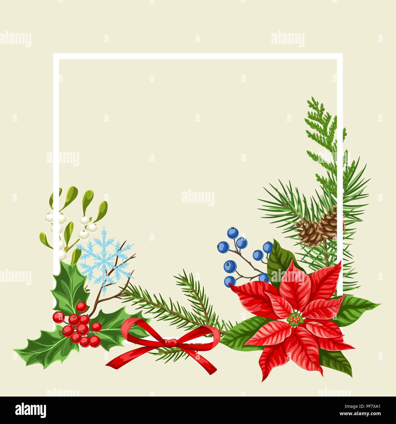 Decorative frame with winter plants Stock Vector Image & Art - Alamy