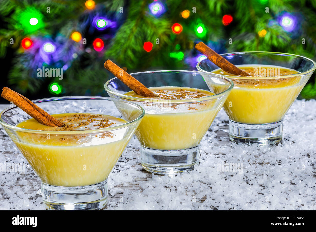 eggnog with cinnamon, classic recipe Stock Photo Alamy