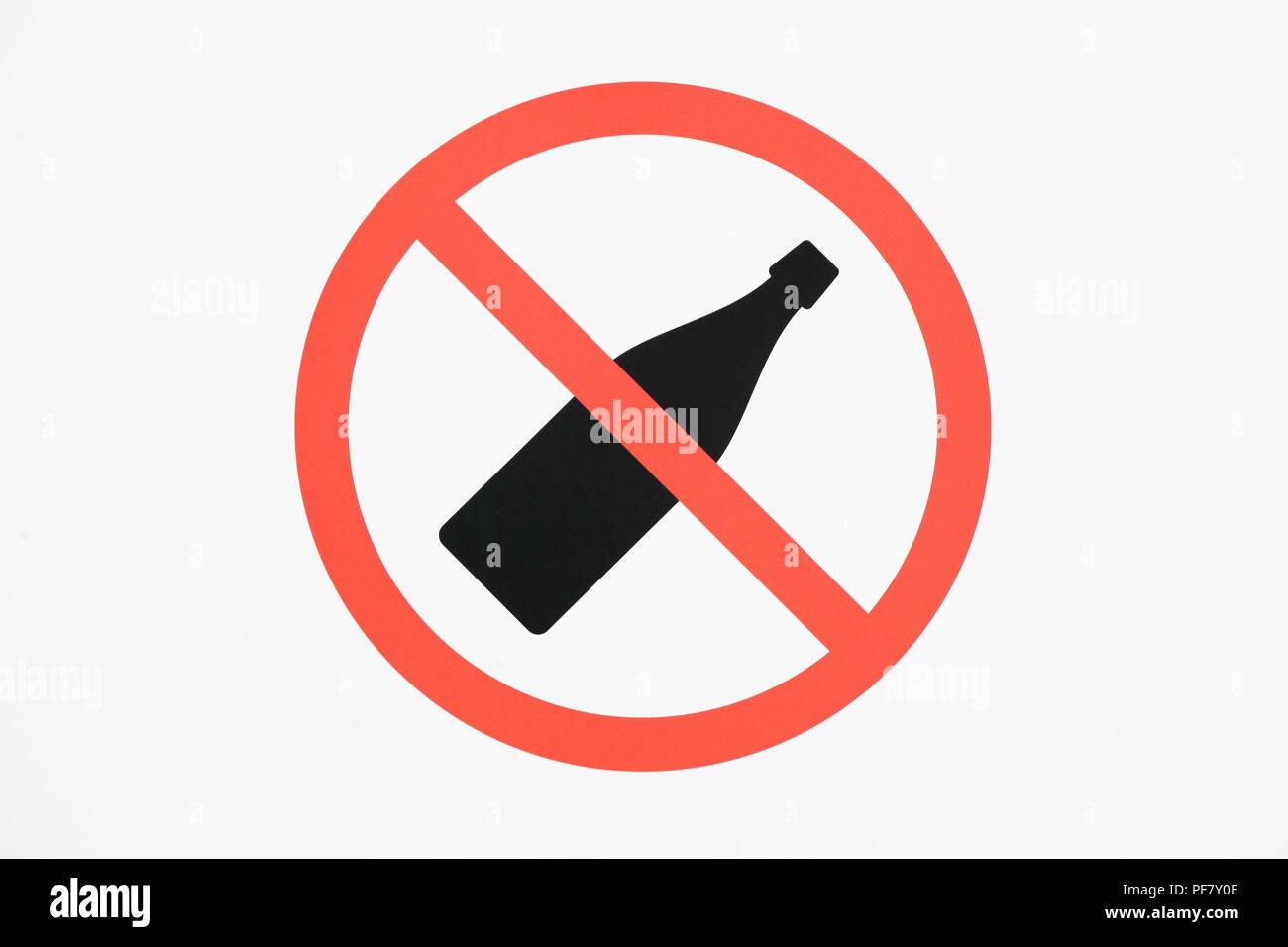 No alcohol sign with a white background Stock Photo