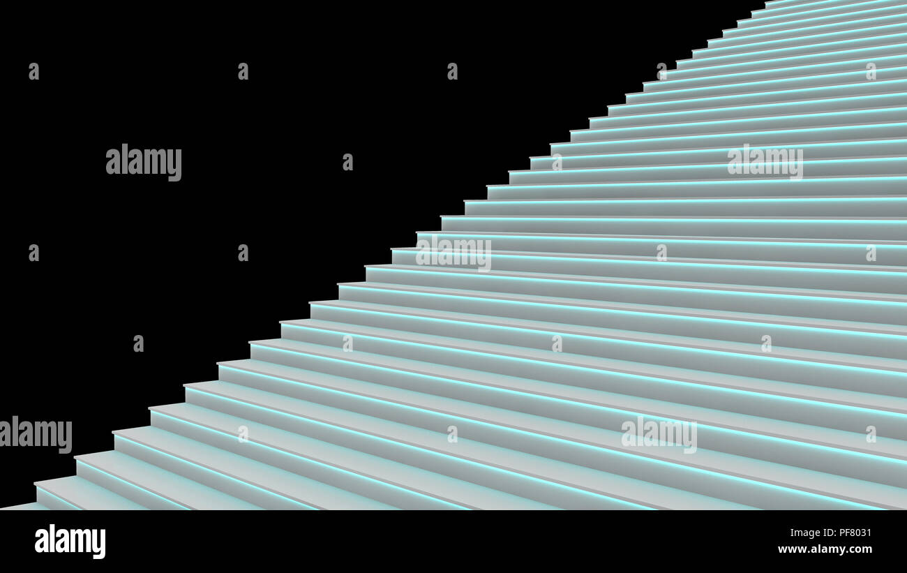 3d Rendering, Steps,going up, 3d Steps, Edge lit,Concrete Steps Stock Photo
