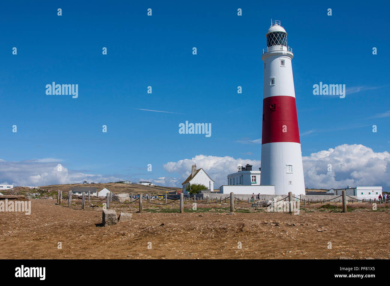View of Portland Bill, lighthouse on Isle of Portland, Dorset UK Stock Photo