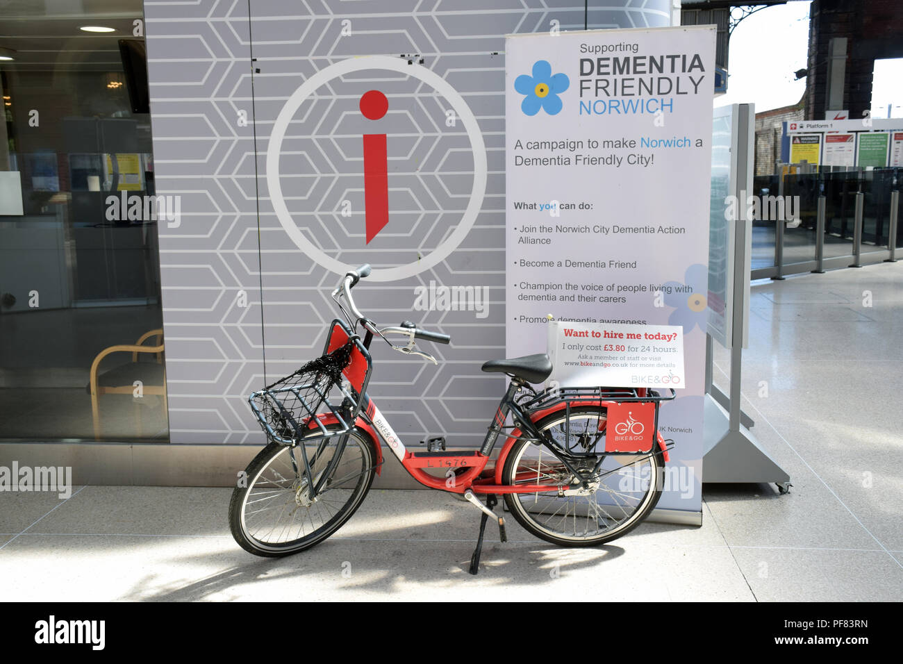 Bike hire scheme, Norwich station, UK Stock Photo Alamy