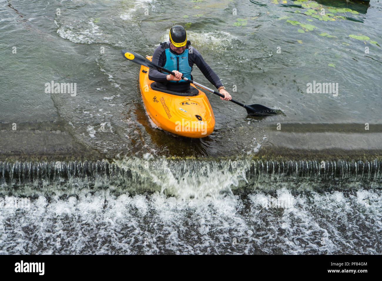 White water kayaking in the UK, quick reactions and strong boat control