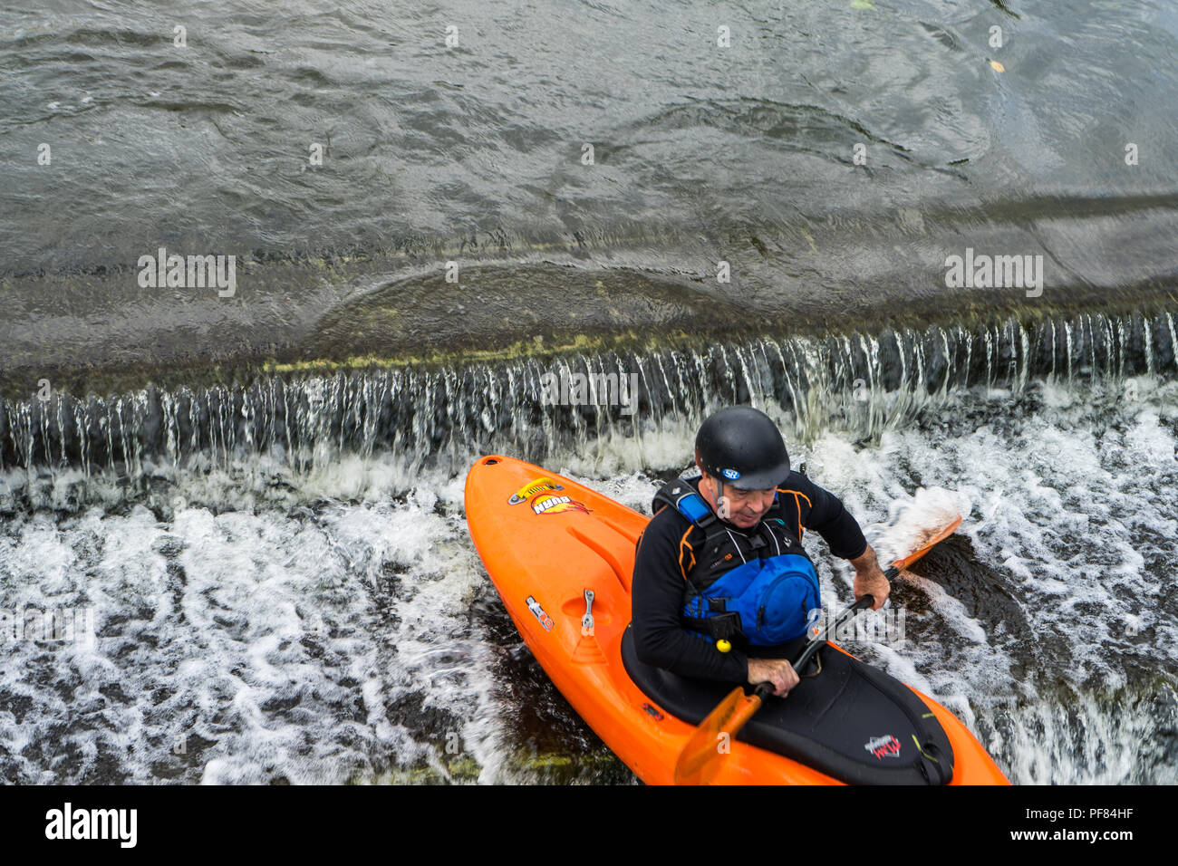 White water kayaking in the UK, quick reactions and strong boat control