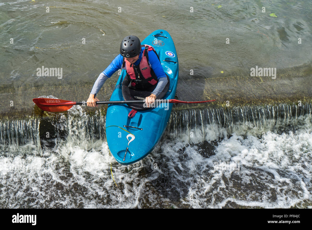 White water kayaking in the UK, quick reactions and strong boat control