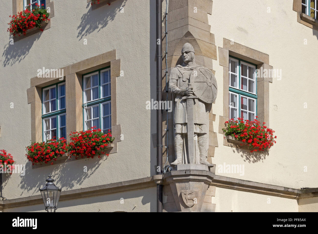 statue at the town hall, Sigmaringen, Baden-Wuerttemberg, Germany Stock Photo