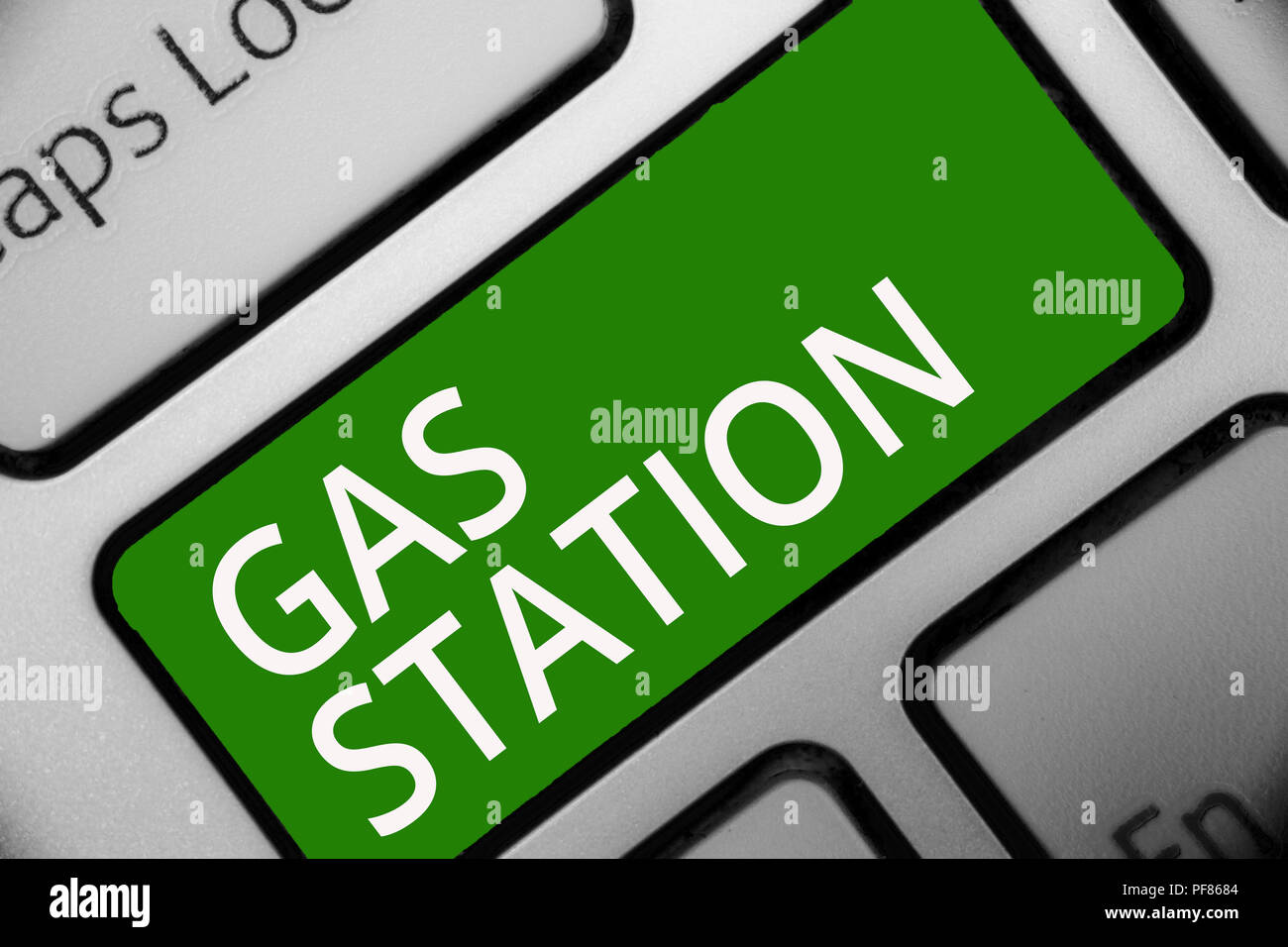 Gasoline Keyboard Pattern Text sign showing Gas Station. Conceptual photo for servicing motor ...