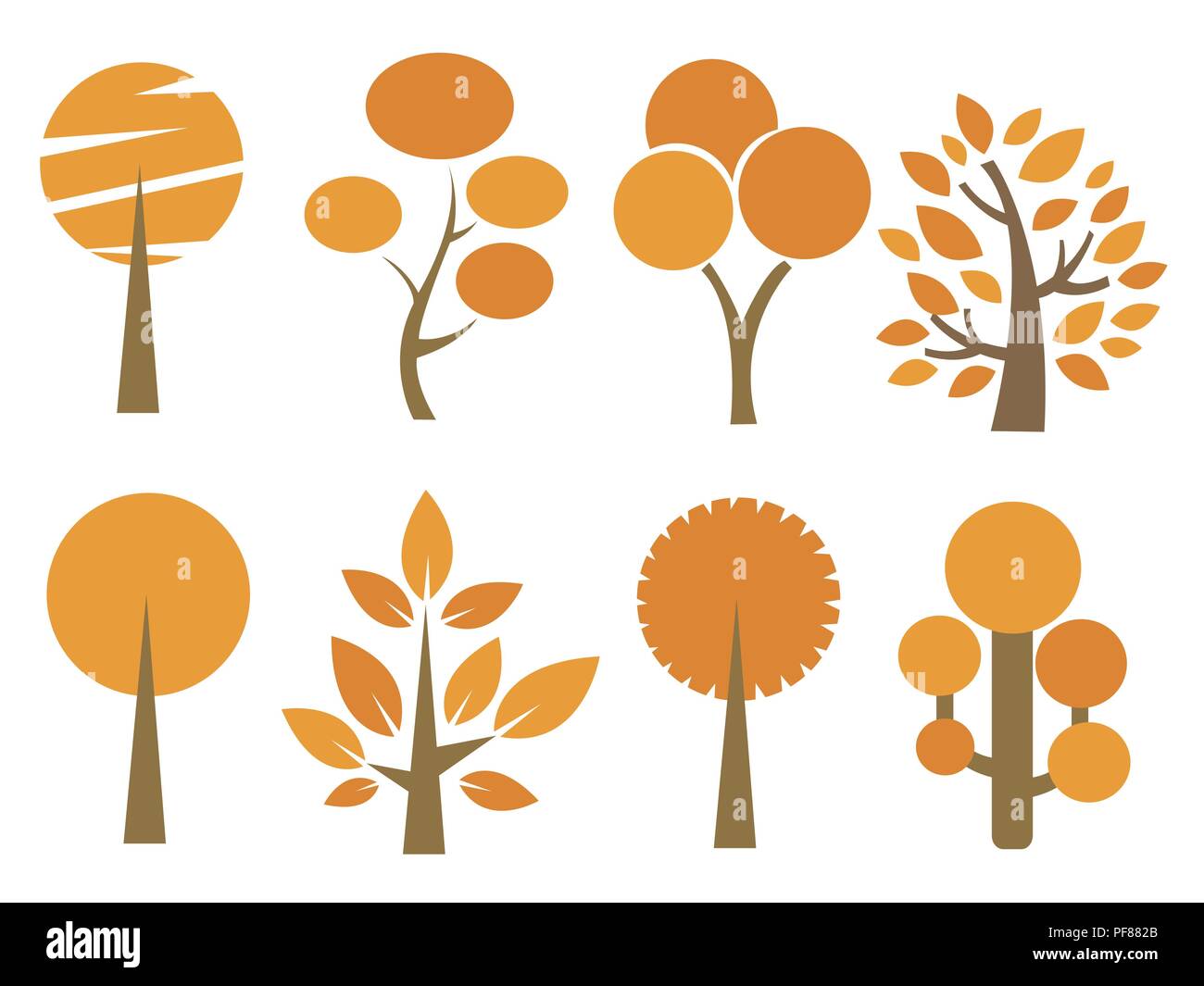 autumn trees set vector illustration Stock Vector Image & Art - Alamy