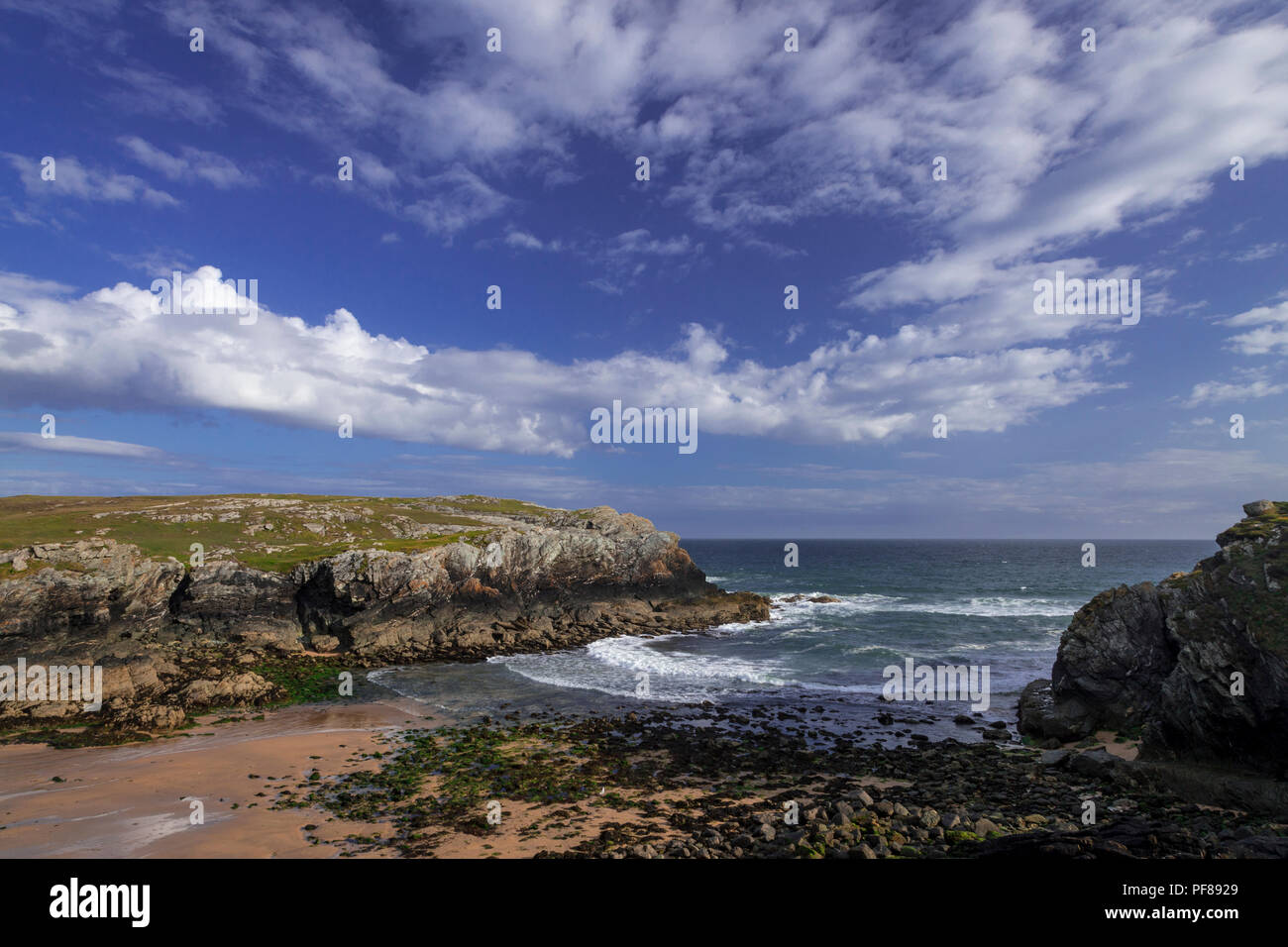 Porth Dafarch, Anglesey, North Wales coast on a sunny day Stock Photo