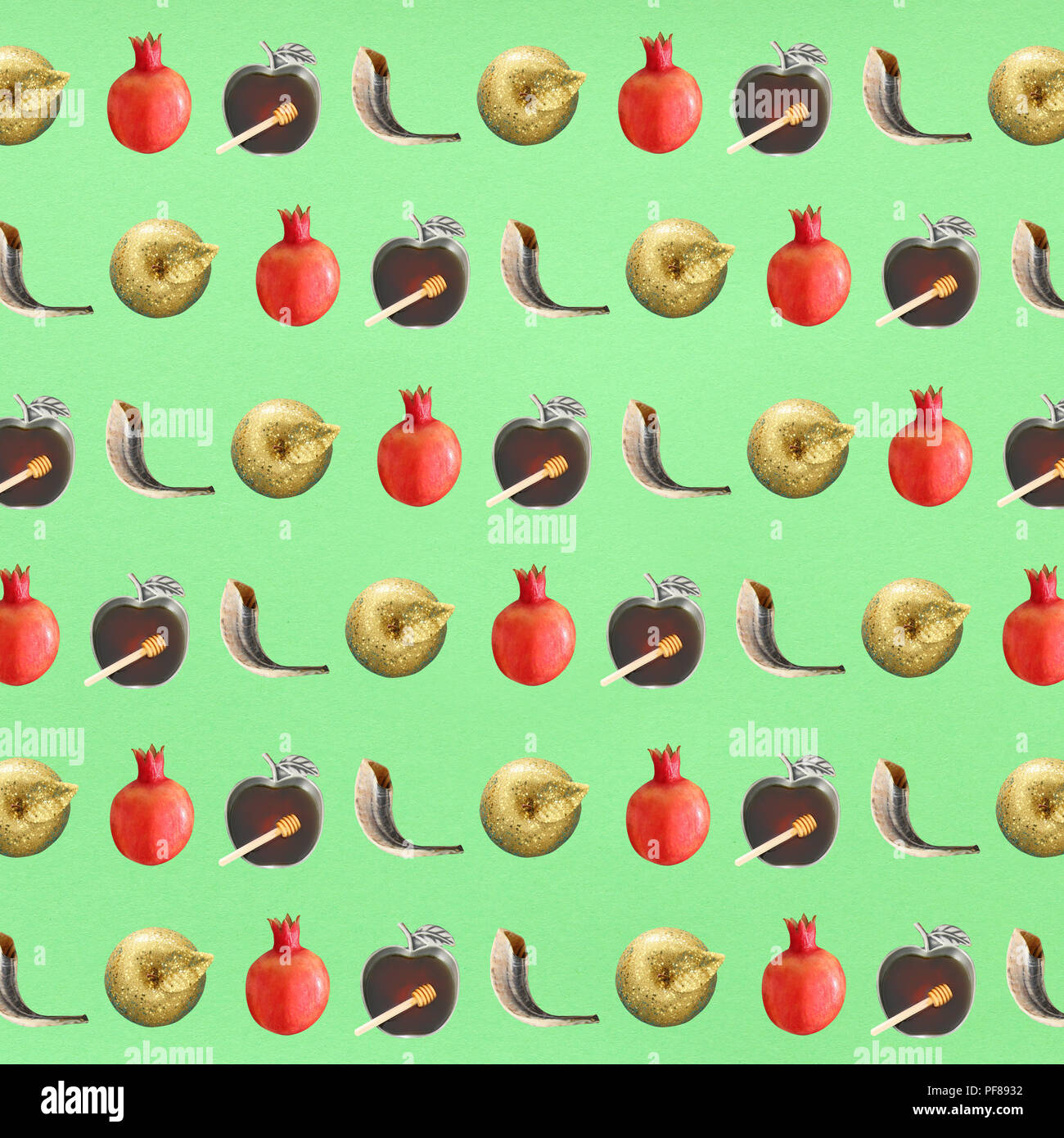 Rosh hashanah (jewish New Year holiday) pattern concept. Traditional ...