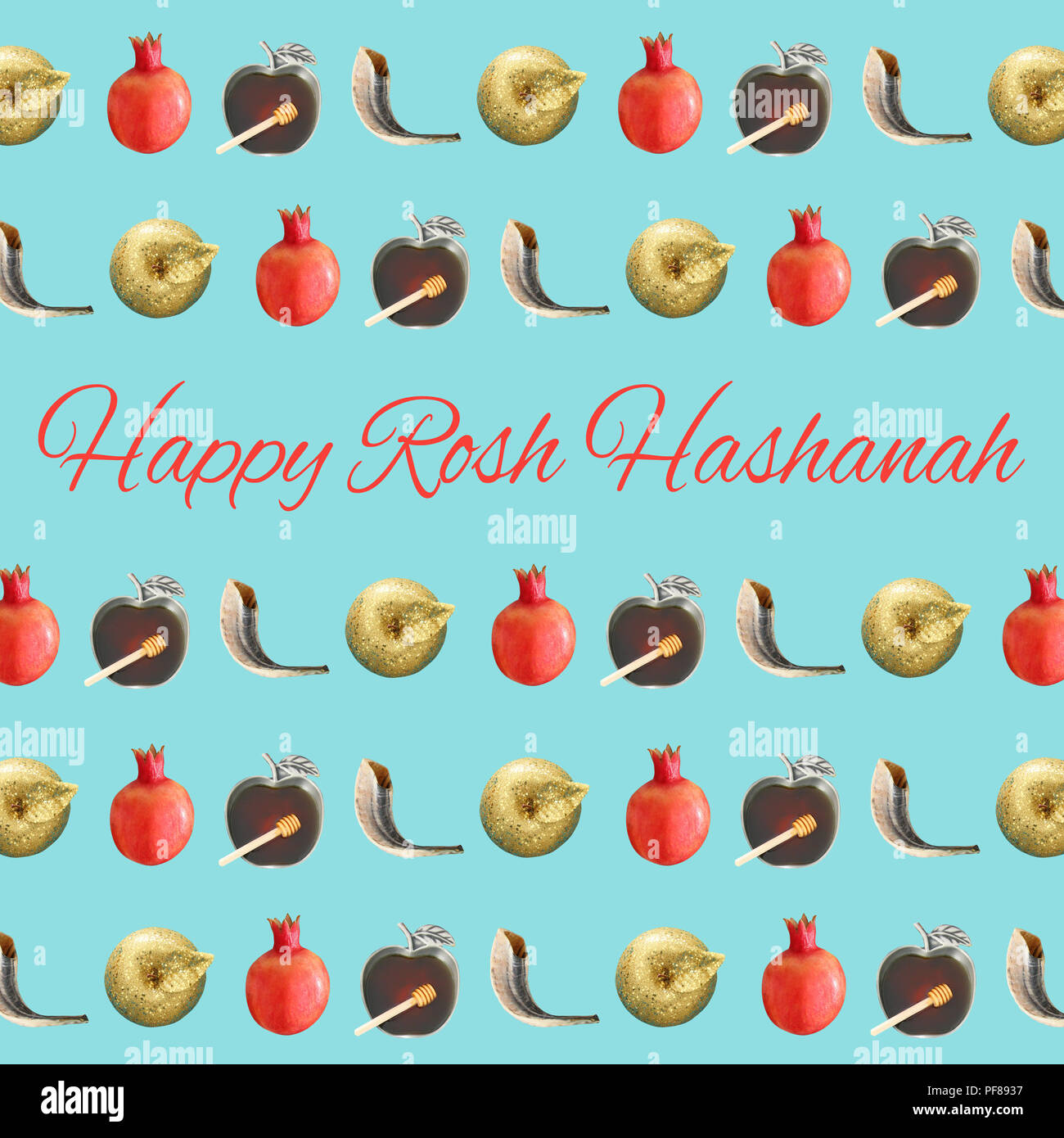 Rosh hashanah (jewish New Year holiday) pattern concept. Traditional ...