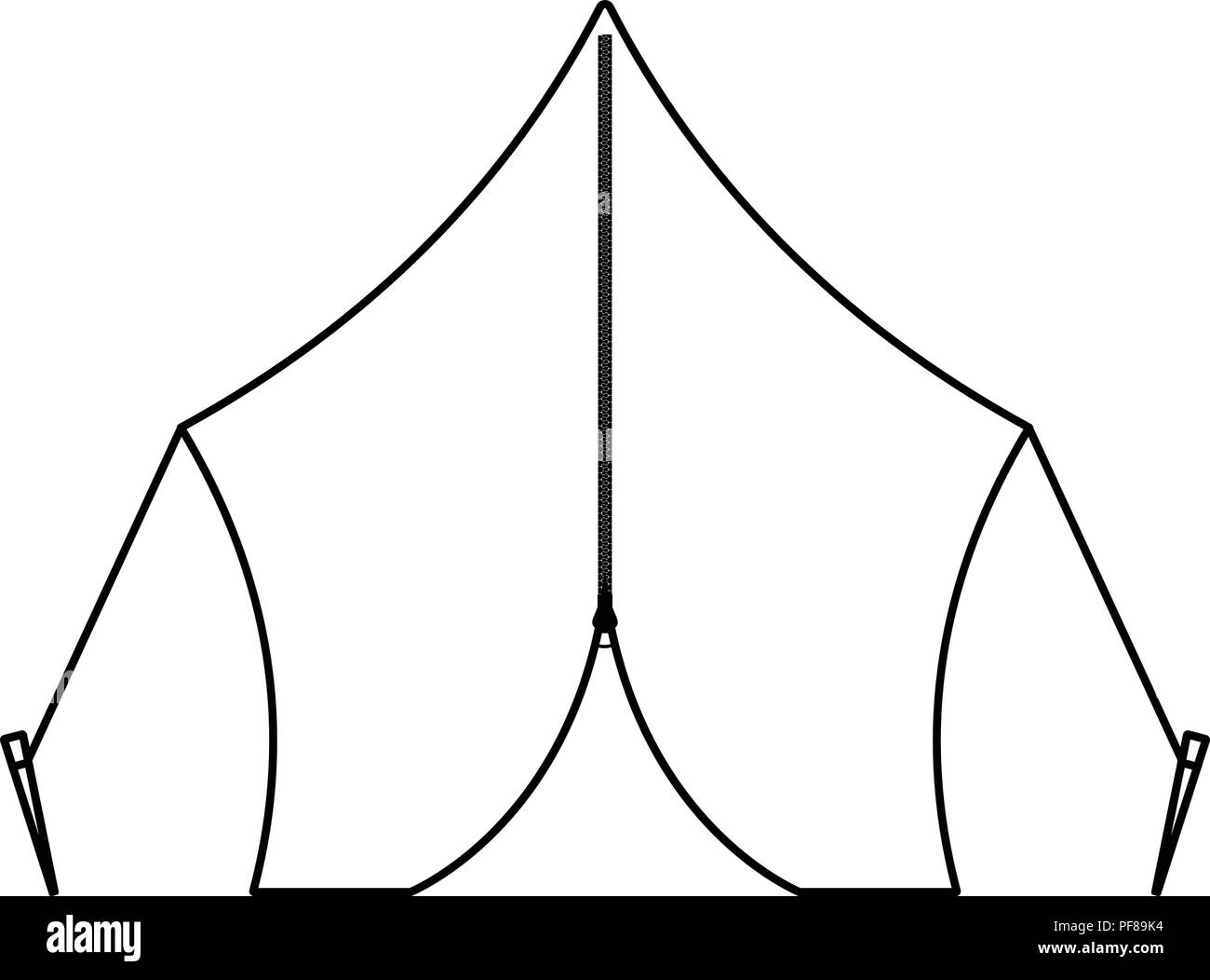 Icon of touristic tent. Thin line design. Vector illustration Stock ...