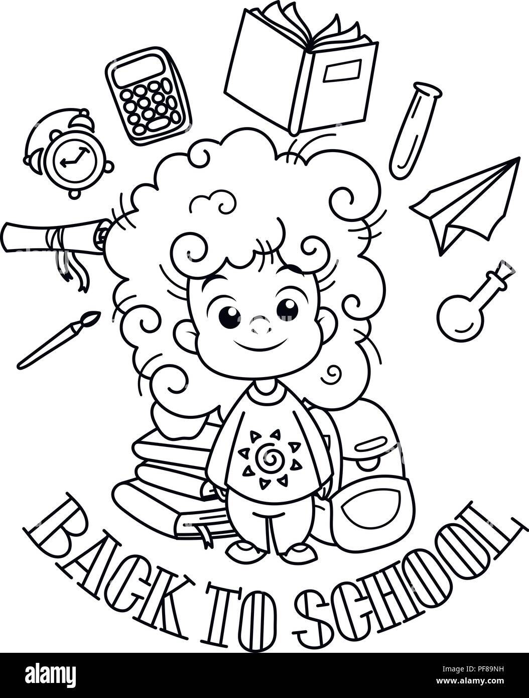 Welcome Back To School Cute School Kid Ready To Education Design