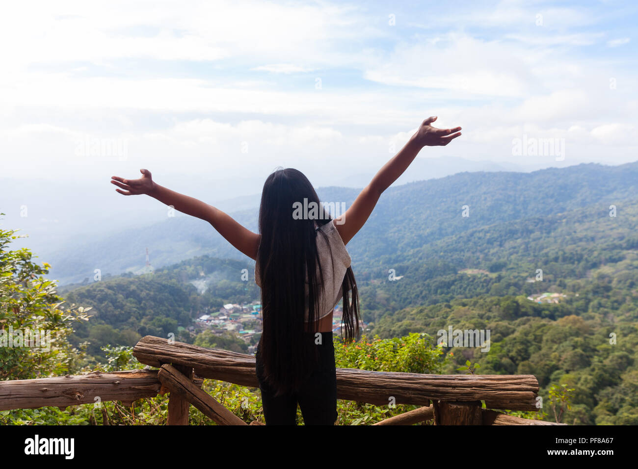 Happy hiker silhouette hi-res stock photography and images - Alamy