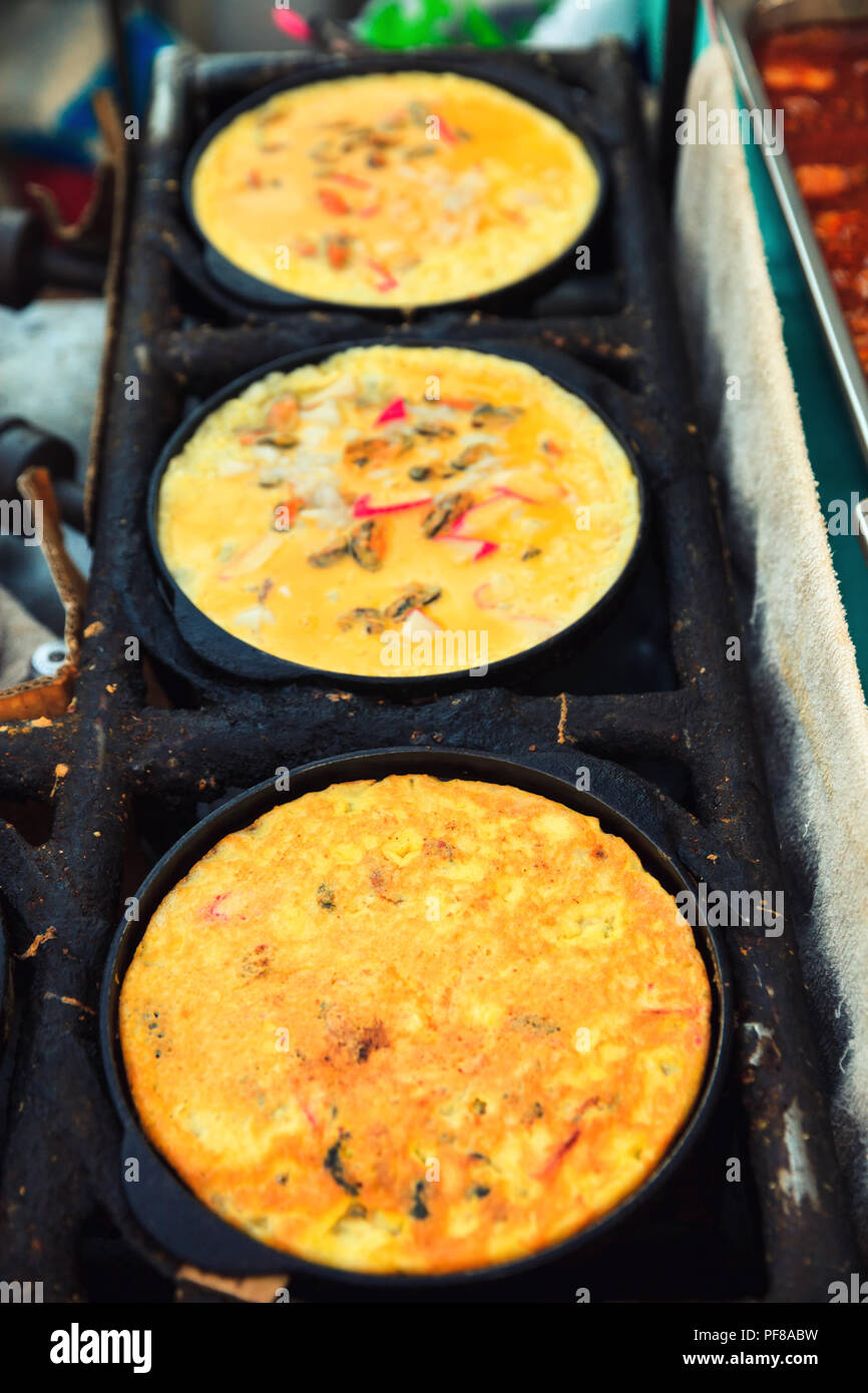 Thai food in outdoor street market in Asia, Thailand Stock Photo