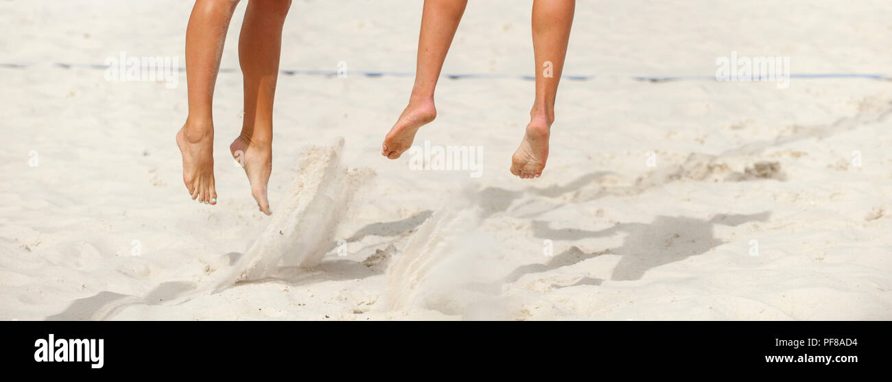 Closeup of feet and legs of a female beach volleyball player Stock Photo Alamy