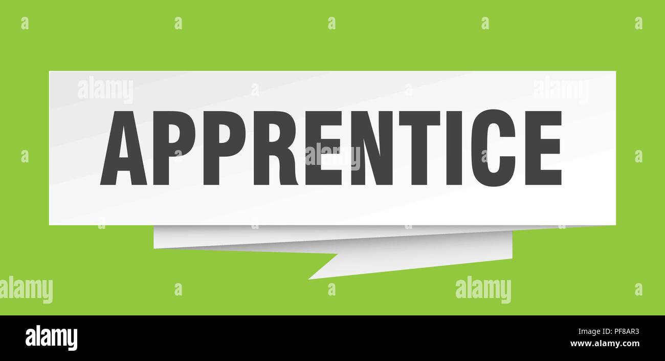 apprentice sign. apprentice paper origami speech bubble. apprentice tag. apprentice banner Stock Vector