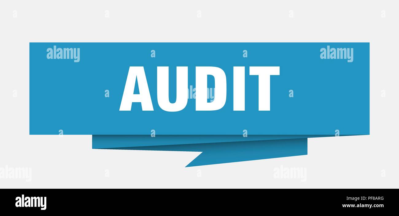 audit sign. audit paper origami speech bubble. audit tag. audit banner