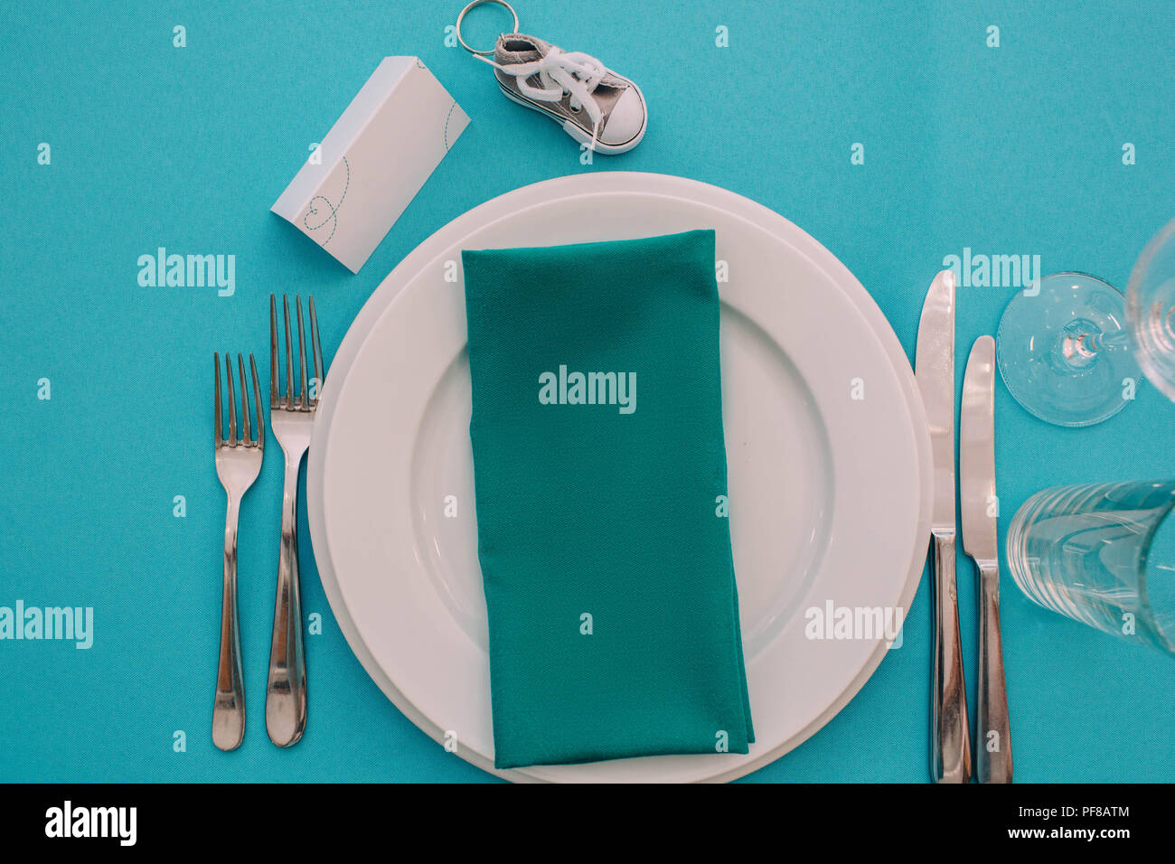 Table setting detail at a wedding reception stock photo alamy