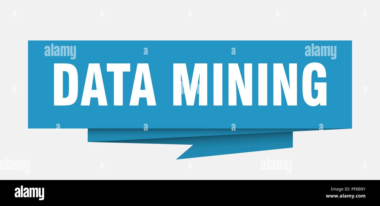 data mining sign. data mining paper origami speech bubble. data mining tag. data mining banner Stock Vector