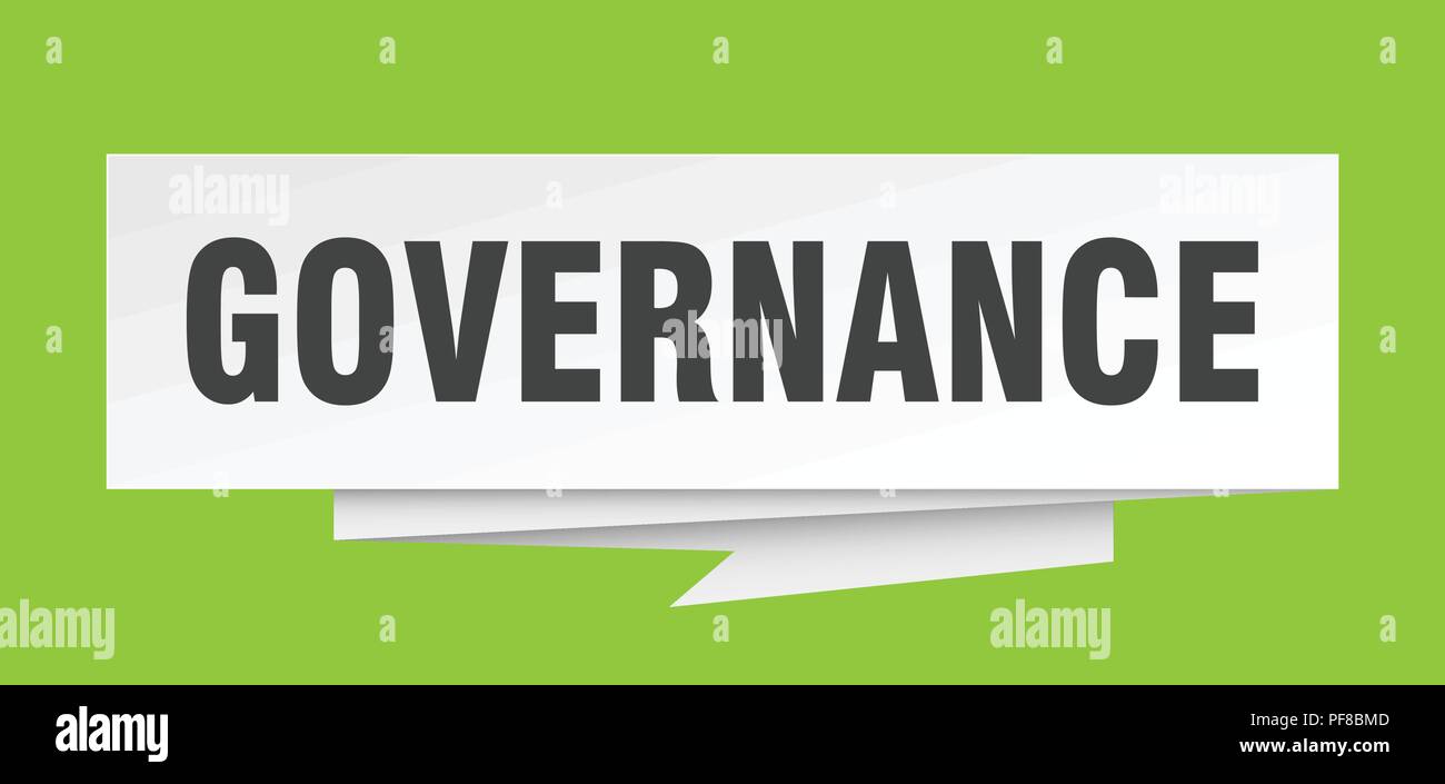 governance sign. governance paper origami speech bubble. governance tag