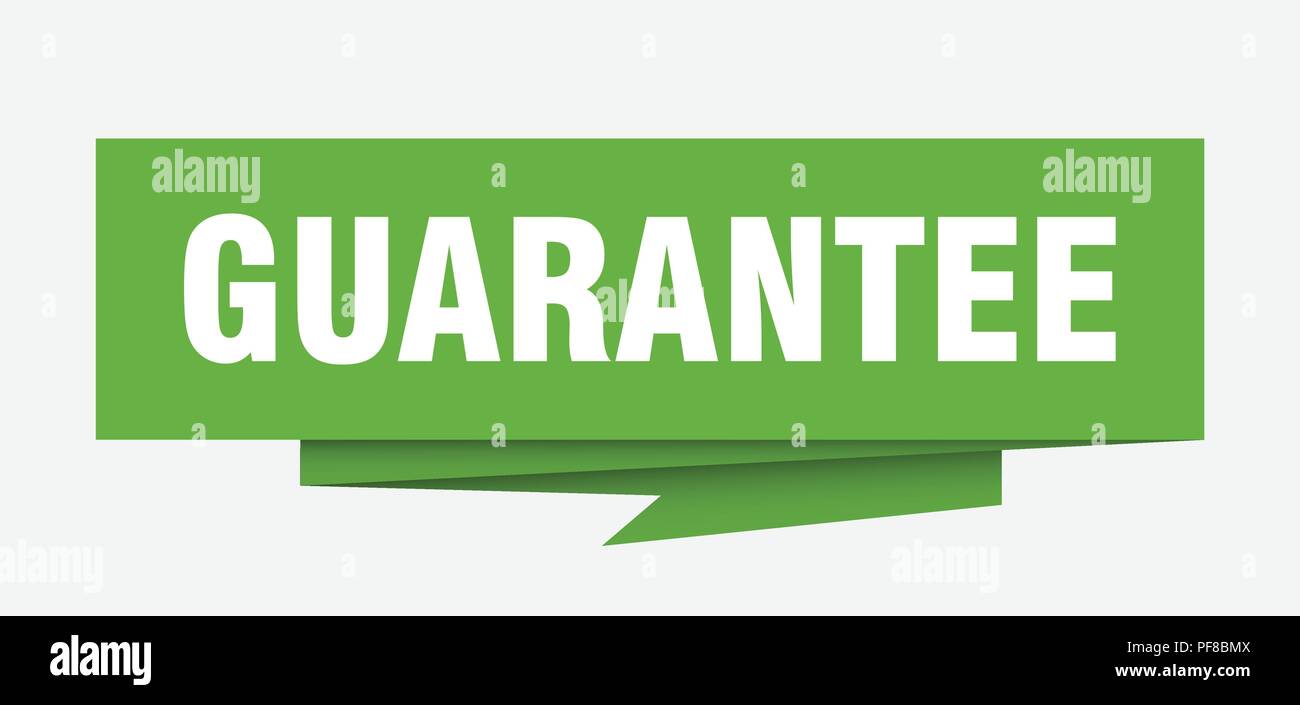 guarantee sign. guarantee paper origami speech bubble. guarantee tag ...