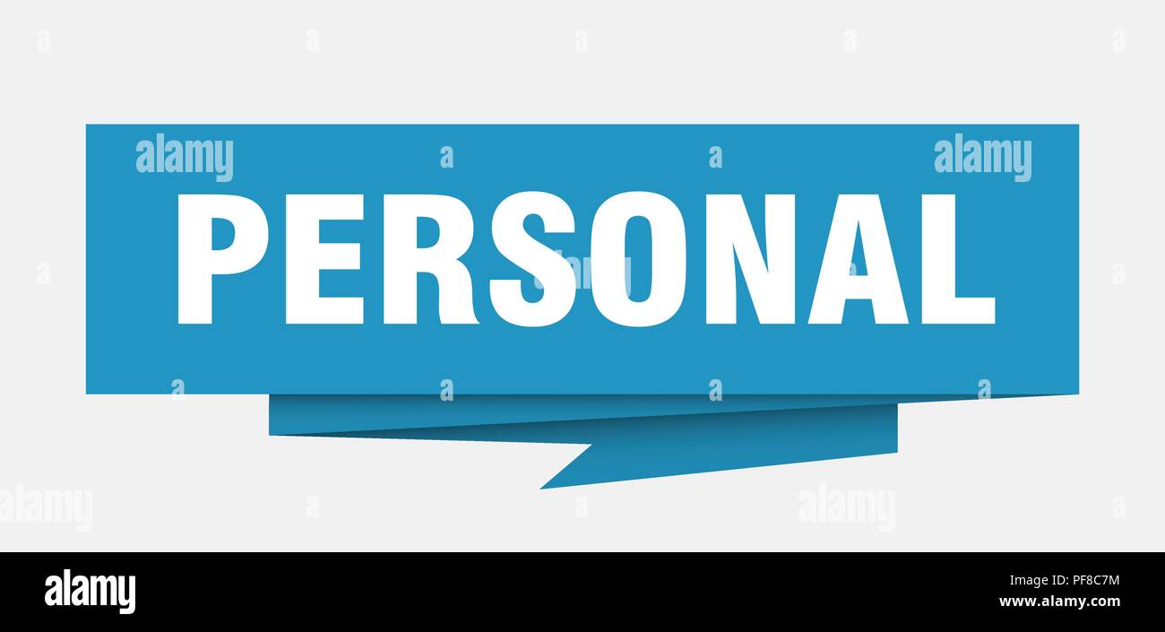 personal sign. personal paper origami speech bubble. personal tag ...